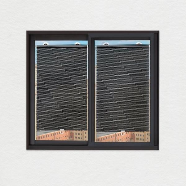 롤 블라인드 창문 방염 암막스크린 도트블랙 37X125cm