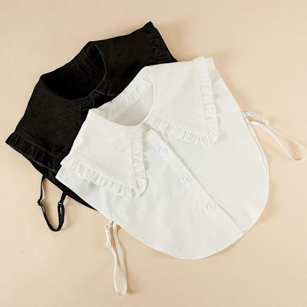 면 프릴 빅 페이크 카라 넥케이프 이너카라 빅카라