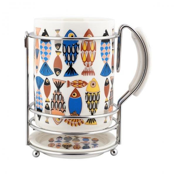 블루피쉬 원형 물받이 수저통