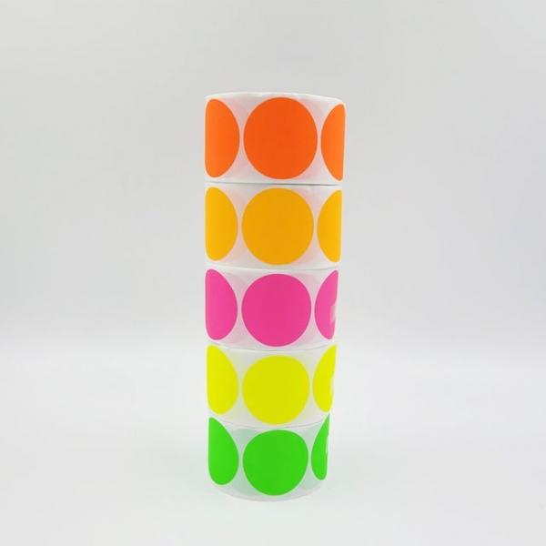 형광 원형 스티커 500장 (3.8cm)