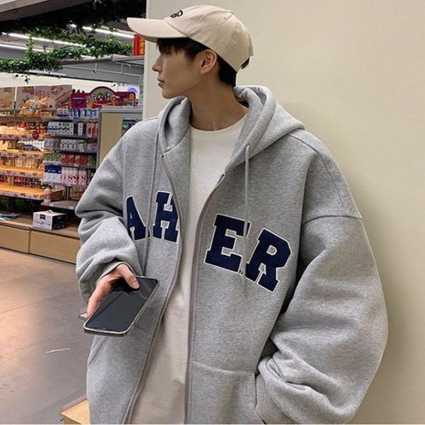 포근한 기모 오버핏 후드 집업 점퍼 자켓 아우터