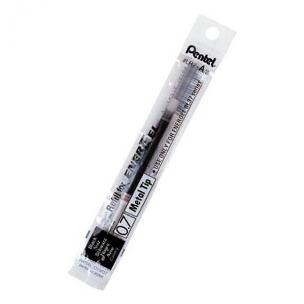 펜텔 에너겔 메탈포인트펜 리필 LR7 0.7mm 흑 12개