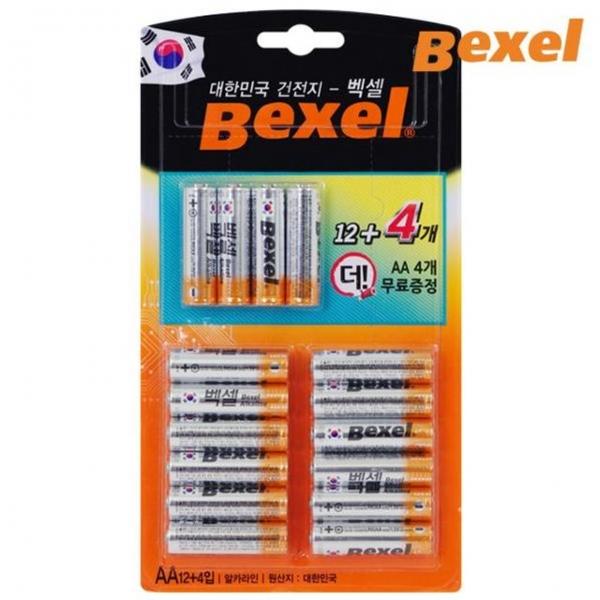 벡셀 AA 건전지 멀티 12개플러스4개 16개1팩