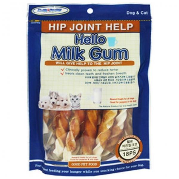 강아지간식 치킨 밀크껌 18입 1P 애견 반려견 개껌