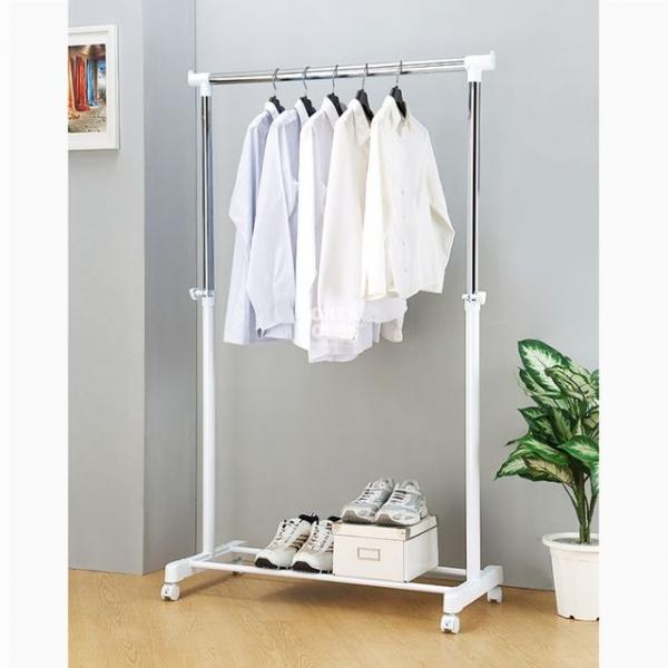 KT 고급 이동식 1단 행거 - 화이트
