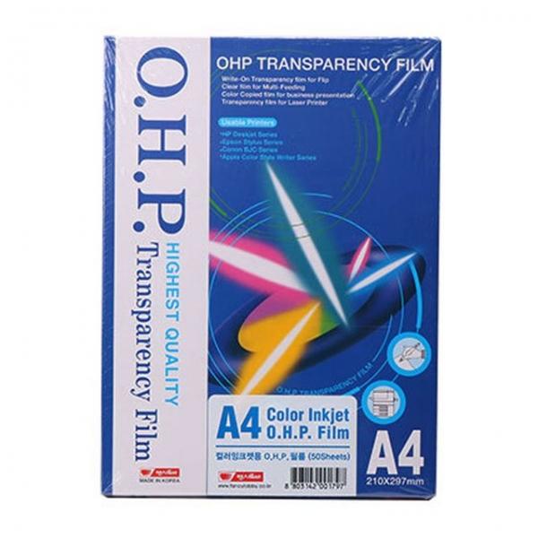 O 필름 A4 컬러잉크젯용 투명 컬러 흑백 인쇄 출력
