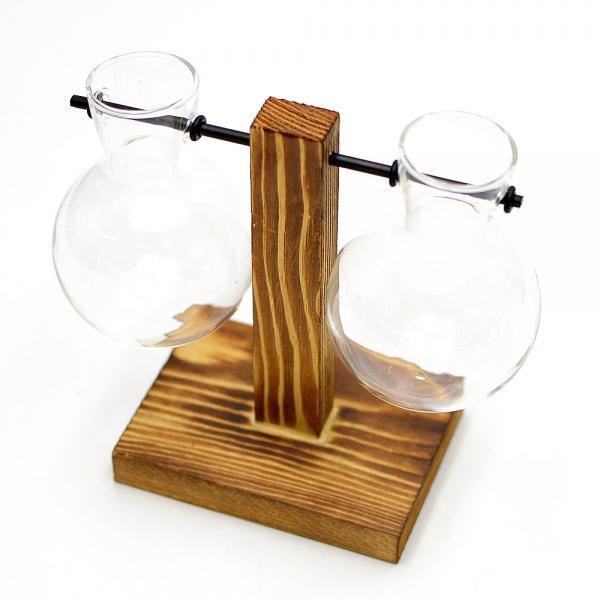 수경재배 화병 2구 인테리어 유리 꽃병