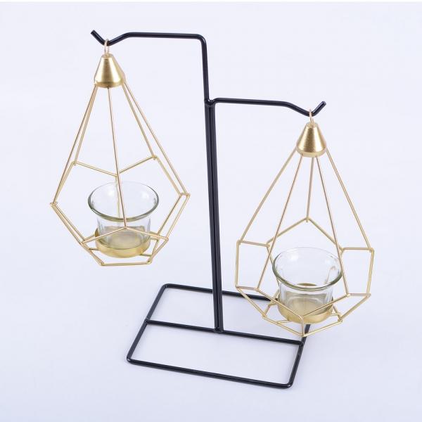 철제 스탠드 양초홀더 캔들걸이 2구