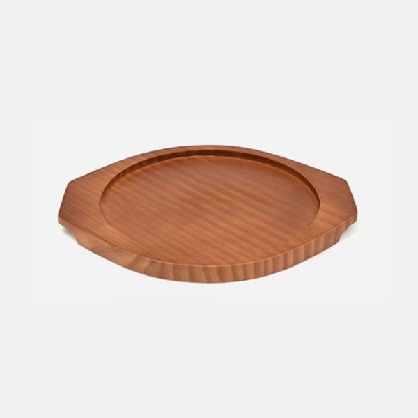 무쇠 등심 주물팬용 목판 받침대 중 24.5cm