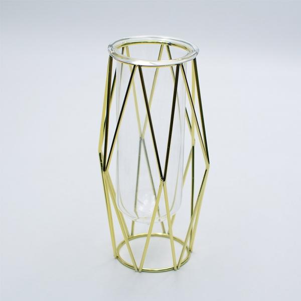 골드 다이아 와이어 철제 화병 유리꽃병