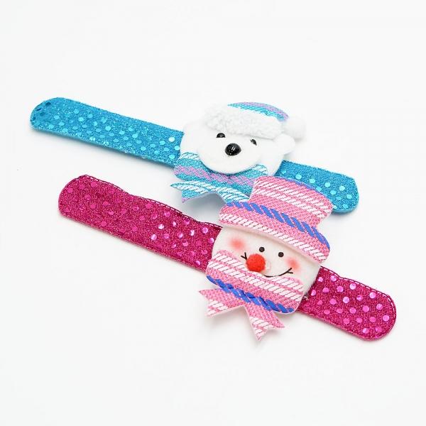 눈사람 곰 스팽글 원터치 요술팔찌