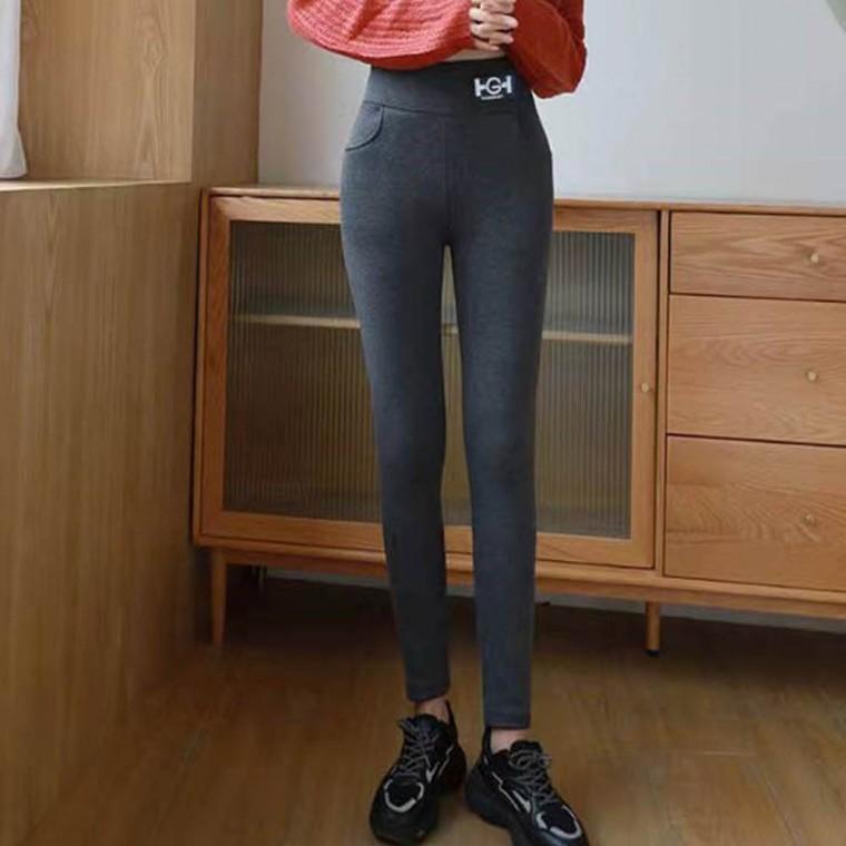 일자 레깅스 주머니 허리 밴딩 여자 양털 팬츠 블랙 차콜 슬림 하이웨스트 안감 퍼