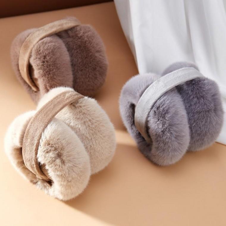 겨울철 따뜻한 보온 한파 접이식 밴드 털 귀마개 퍼 귀도리
