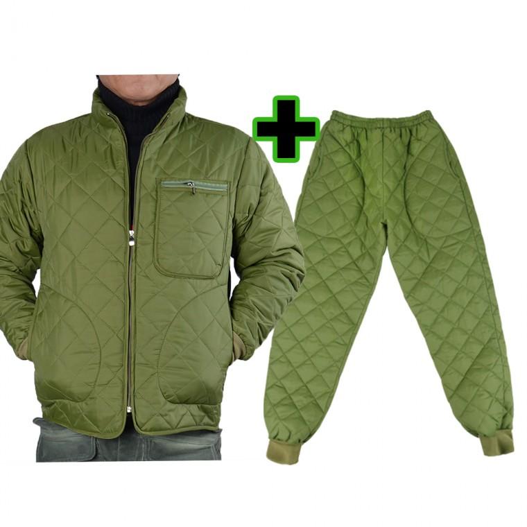 국산 포켓 깔깔이 세트 카키 방한복 작업복 겨울점퍼 깔깔이 패딩점퍼 솜바지 방한바지