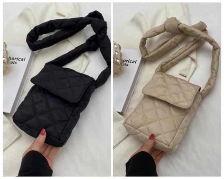 *새롬샵*퀼팅 매듭 패딩 미니 크로스백