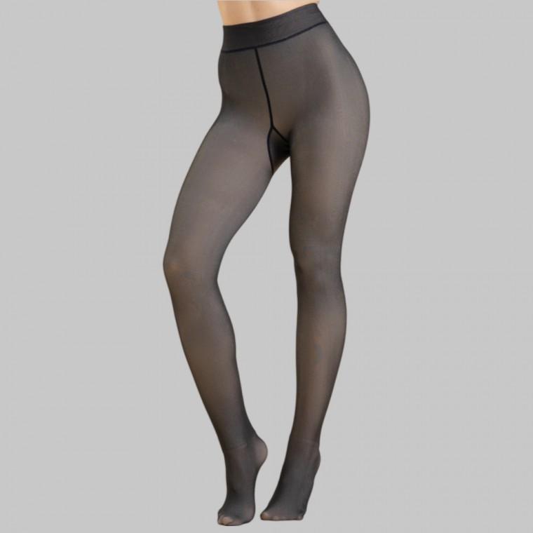 고탄력 겨울 털 기모 착시 스타킹 페이크 유발형 블랙