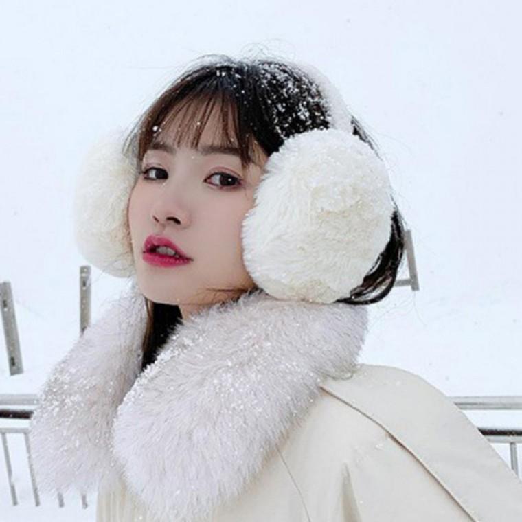 겨울 보온 귀마개 용품 토끼 밴드 접이식 퍼 남성 털 한파