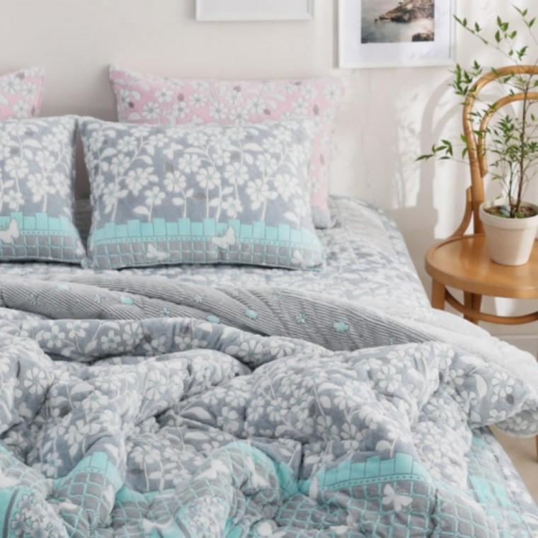 겨울 밍크 극세사 자가 발열 방한 침구 한파 차렵이불