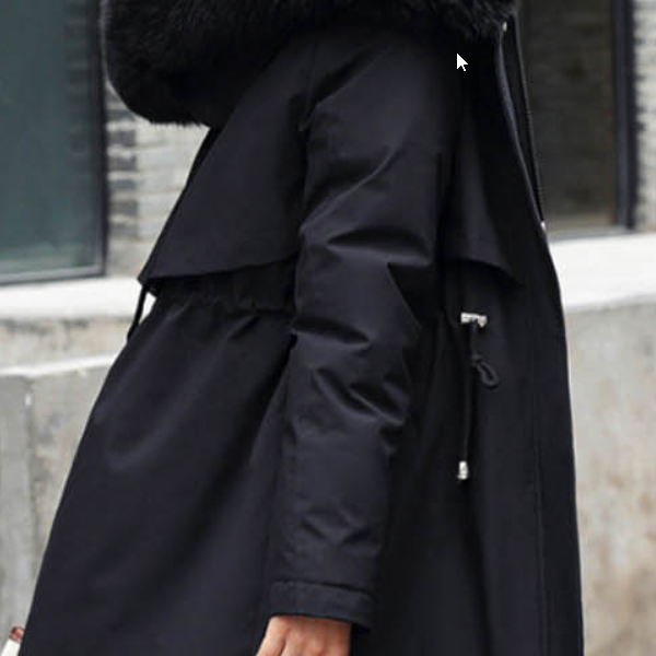 플러스퍼 아우터 부드럽고 풍성한 퍼로 완성된 롱패딩 우아한 분위기를 더해주는 여성용 퍼 패딩코트