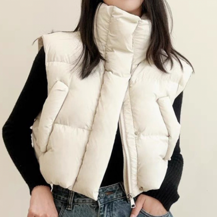 크롭 패딩조끼 베스트 숏패딩 조끼 경량 가을 겨울