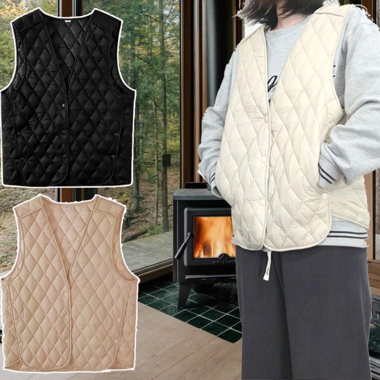 스윗엔젤 경량누빔조끼 퀼팅조끼 보온이너조끼 다이아누빔 심플한 디자인 여성경량패딩조끼 보온이너조끼