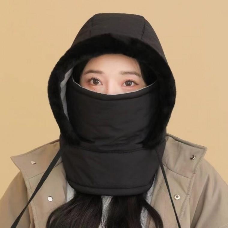 [보리별] 방풍 후드워머 겨울 패딩 모자 귀달이 방한 나일론 트루퍼햇 군밤모자 스키장 라이더 바라클라바