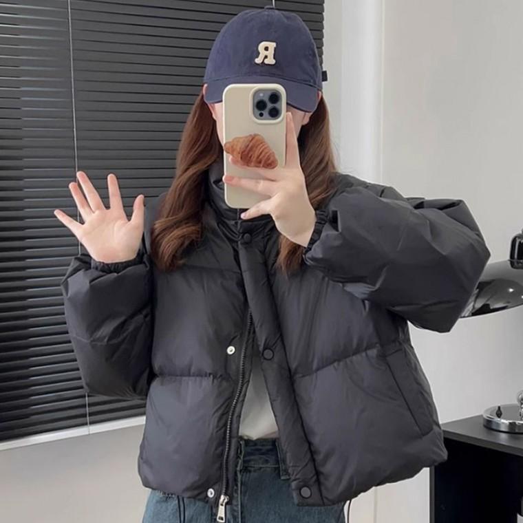 [위드기프트] 포근 소프트 하이넥 경량 숏패딩 크롭패딩