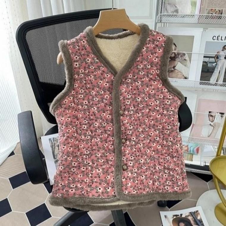 꽃무늬 조끼 김장조끼