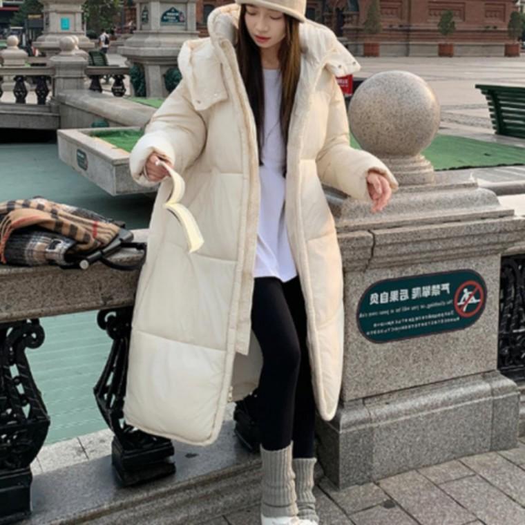 여성 다운 패딩 롱점퍼 하이넥 후드 패딩 점퍼 코트 겨울 방한