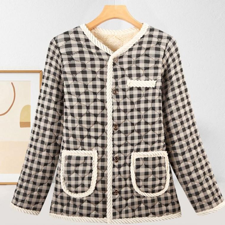 고급스러운 꽃무늬 긴팔 촌캉스 겨울 방한 기모 재킷