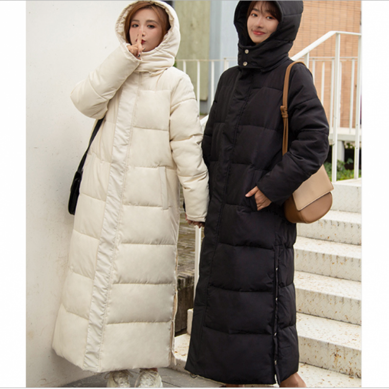 여성롱패딩 클래식 모던 롱슬릿 패딩 점퍼 출퇴근 사무실 현장근무복 아웃도어