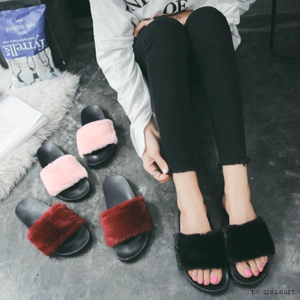 밍크 퍼 슬리퍼(일반 고급)/겨울슬리퍼/털슬리퍼