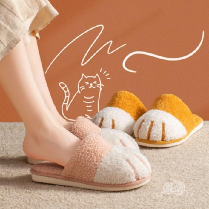 고양이발 고양이 슬리퍼 냥발 실내화 2color 실내 사무실 거실화 털슬리퍼
