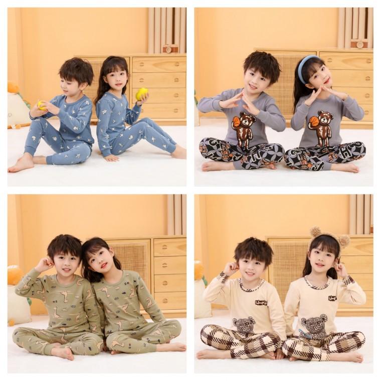 남아 여아 공용 오가닉 코튼 100% 아동 내의 내복 상하세트 키즈 주니어 어린이 실내복 잠옷