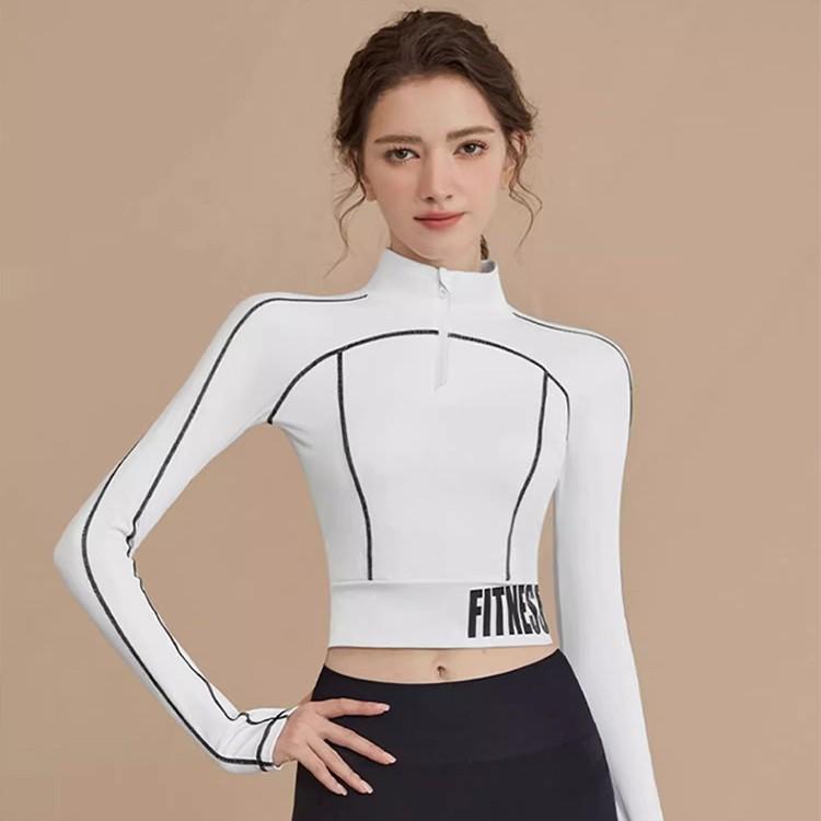 핏네스 커버업 크롭탑 (패드내장) 요가복 헬스복 운동복 상의 스판 체형커버 레깅스