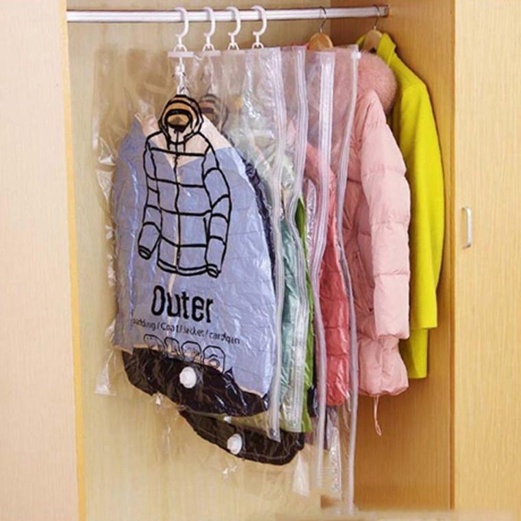 겨울 옷 패딩 옷장 정리 옷걸이 진공 의류 압축팩 옷정리 여행용 겨울옷 보관 비닐 커버 롱패딩 의류용