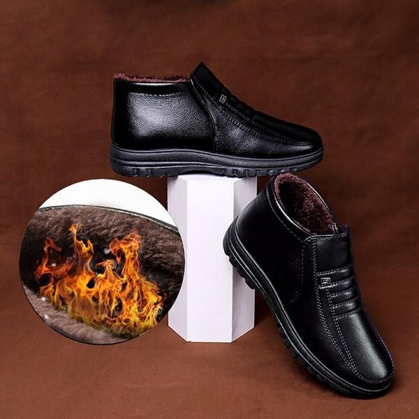 남성용 베이직 털안감 방한 로퍼 겨울신발 어르신털신 겨울털신 보온신발 남성털안감구두 방한신발 겨울구