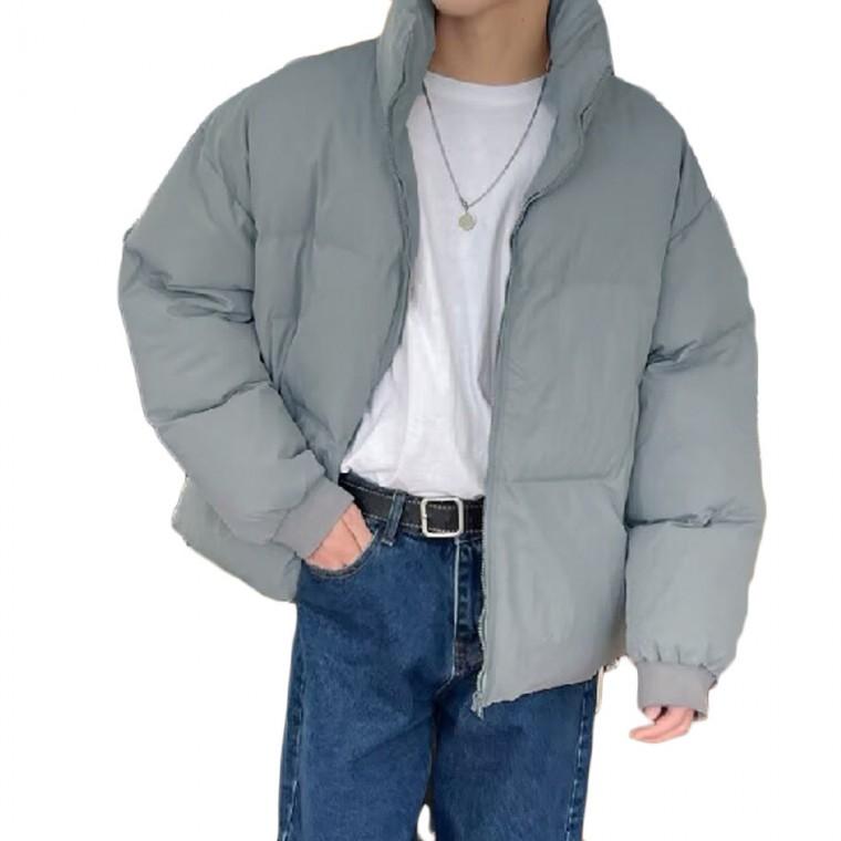 두툼한 점퍼 잠바 하이넥 패션 크롭 패딩 겨울 남자