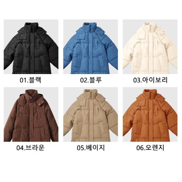 스타일 패딩 점퍼 따뜻한 롱기장 하이넥 심플한 디자인 데일리로 착용가능 다양한 색상