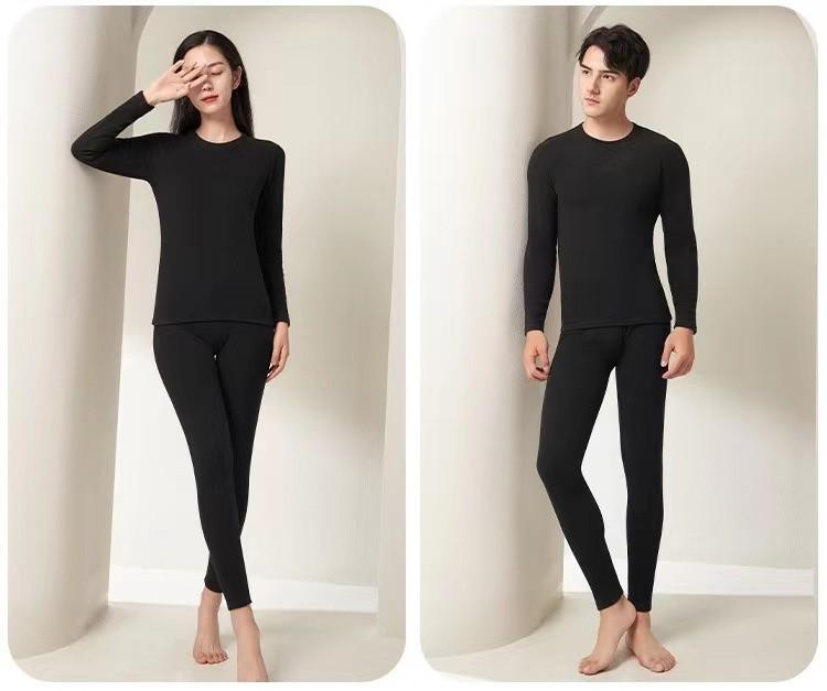 차르미 하뜨 기모내의 상하의세트 내복 블랙