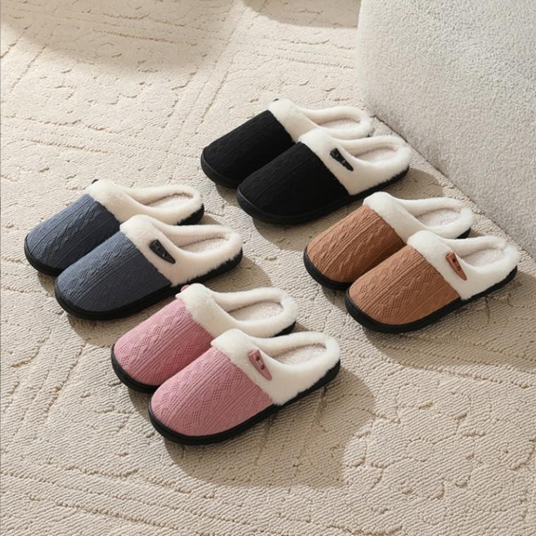 떡볶이 단추 털 슬리퍼 보온 실내화 거실화 실내화 베란다 신발 남여공용