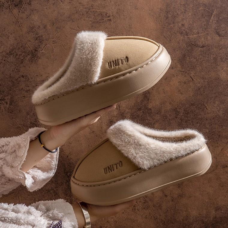 UNITO키높이퍼털슬리퍼 겨울슬리퍼 실외용 퍼슬리퍼