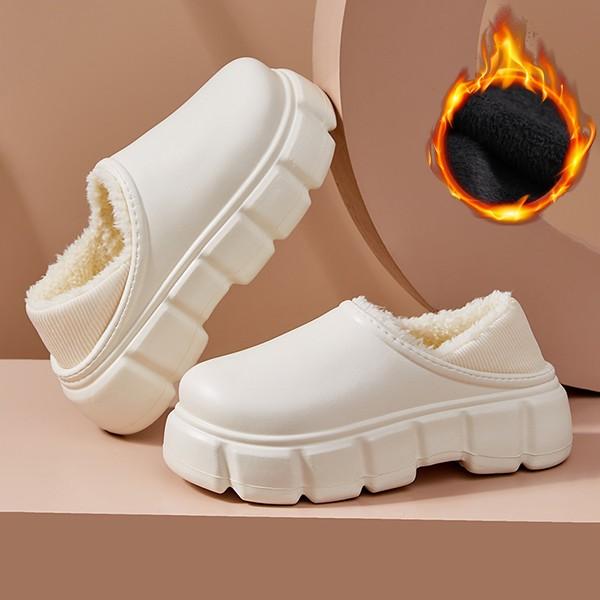 여성 통굽 털기모 방한 겨울 키높이 털슬리퍼 TCRS10