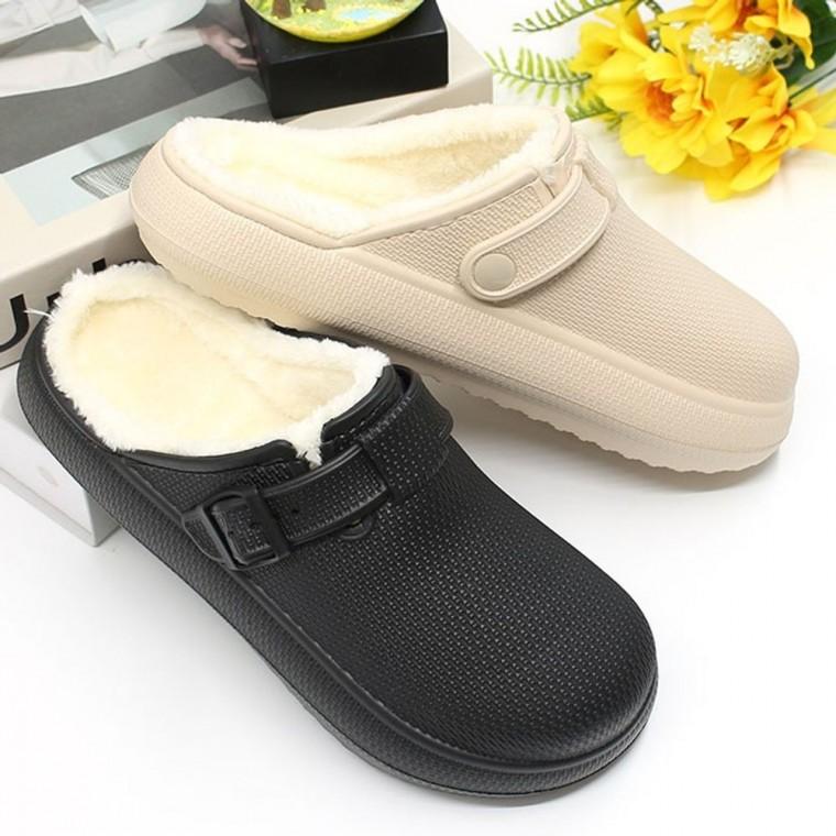 버클 남여 방한 슬리퍼 데일리 털신발 보온 실내화