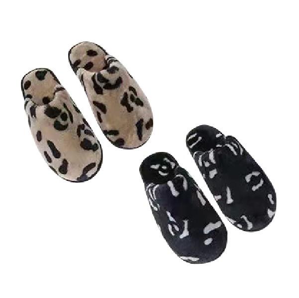 [이거찜] 여성 겨울 털슬리퍼 호피 털 슬리퍼 사무용 슬리퍼