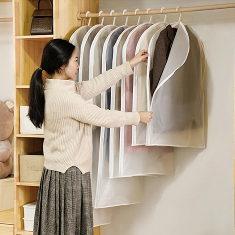 의류커버 5개입 드레스룸 옷 의류 덮개 패딩 정장 코트 보관 옷걸이 커버