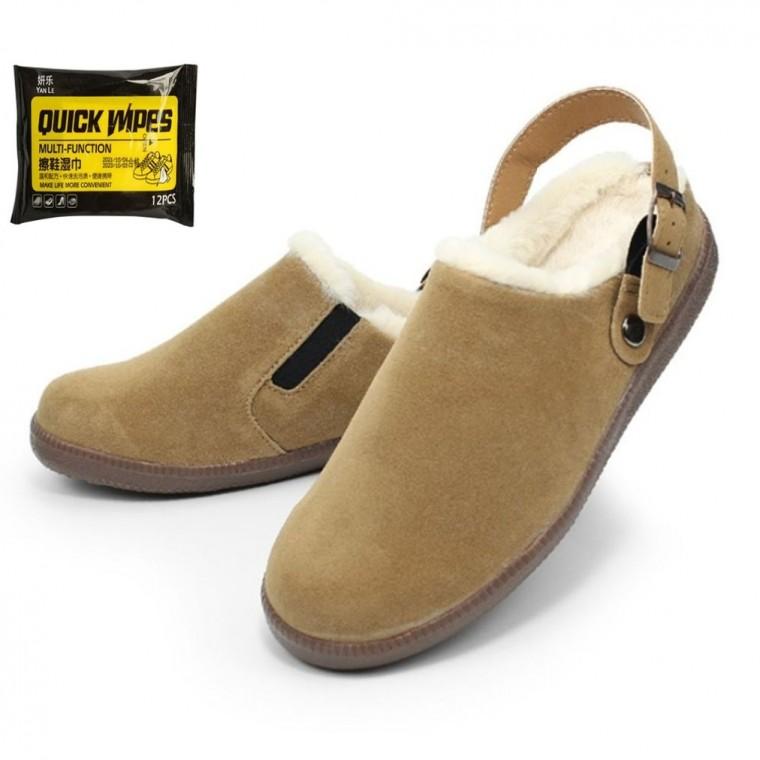 스웨이드 남성 털슬리퍼 겨울 샌들 인조퍼 털신발 신발 세정티슈 세트