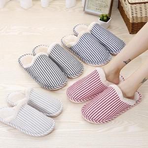 스트라이프 기모 털 실내화 DS-9020