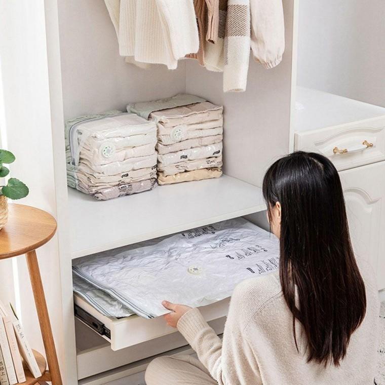 옷정리팩 롱패딩 이불 의류 진공 8초 압축 중 옷압축팩 비닐 진공팩 겨울옷 보관