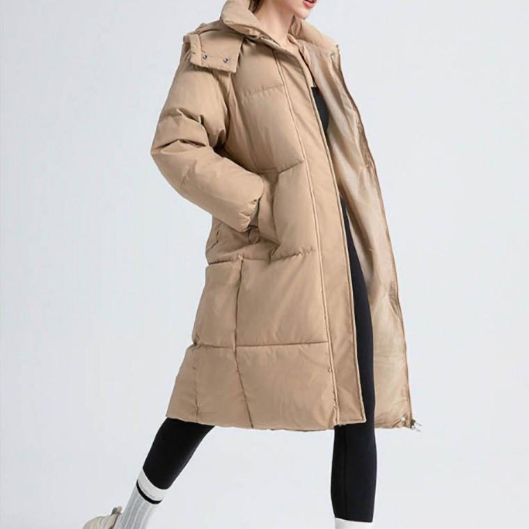 여성 기본 무지 디자인 하이넥 패셔너블 롱 패딩 아우터 겨울 점퍼 잠파 여성롱 오리털